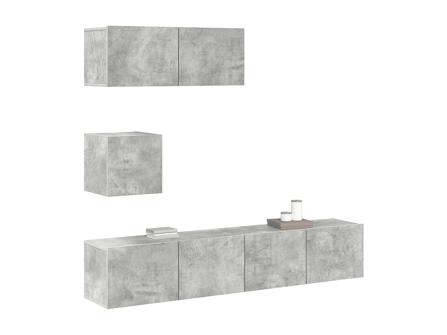 Berkfield 4 Piece TV Cabinet Set Concrete Grey Engineered Wood