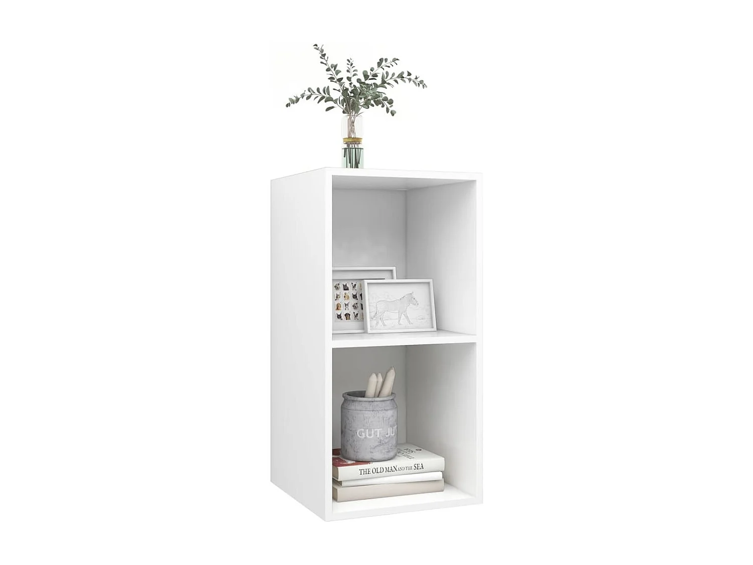 Berkfield Wall-mounted TV Cabinet White 37x37x72 cm Engineered Wood