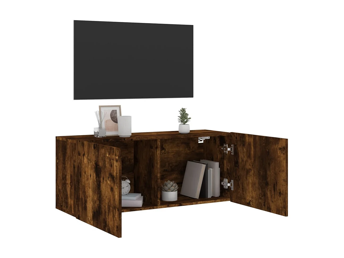 Berkfield TV Cabinet Wall-mounted Smoked Oak 100x30x41 cm
