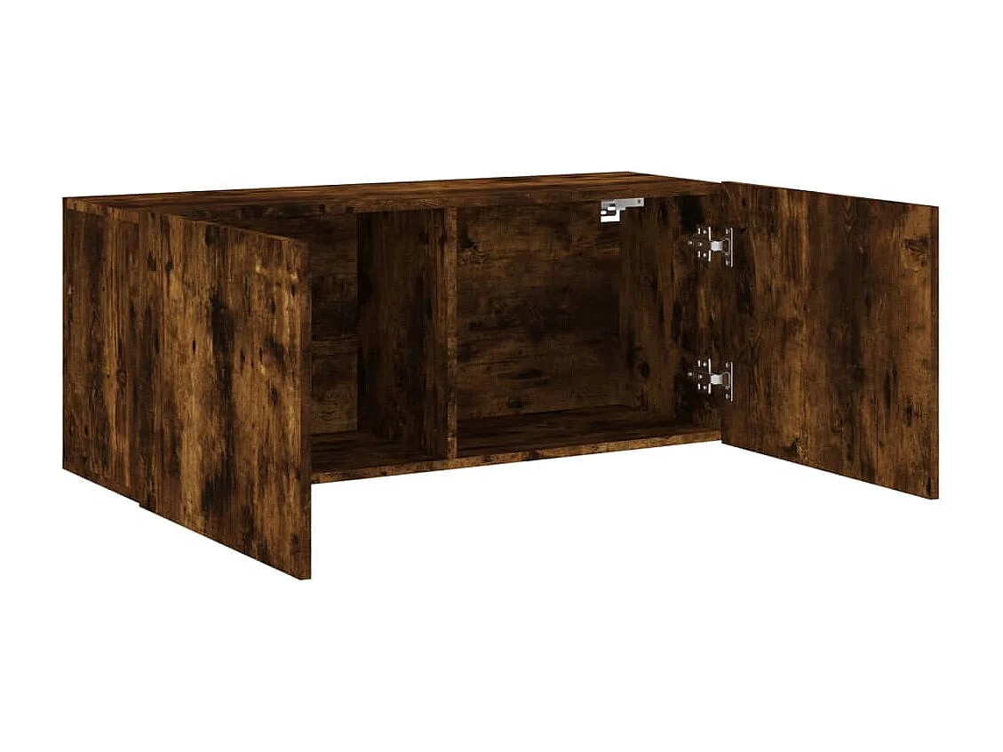 Berkfield TV Cabinet Wall-mounted Smoked Oak 100x30x41 cm