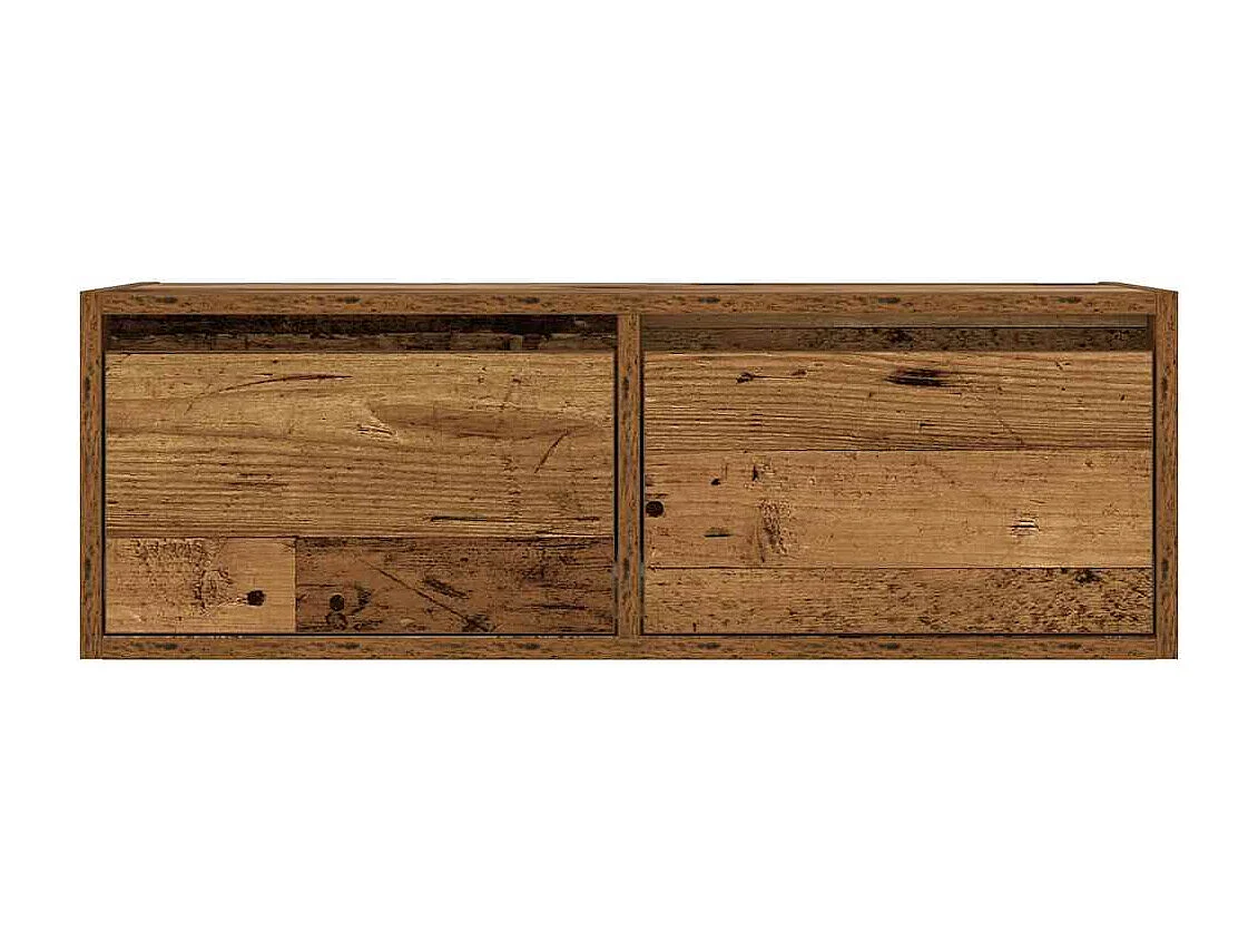 Berkfield TV Cabinet with LED Lights Old Wood 75x35.5x25 cm