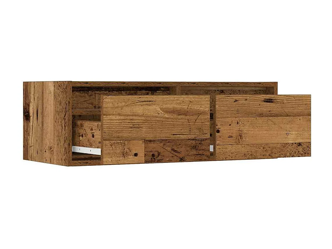 Berkfield TV Cabinet with LED Lights Old Wood 75x35.5x25 cm