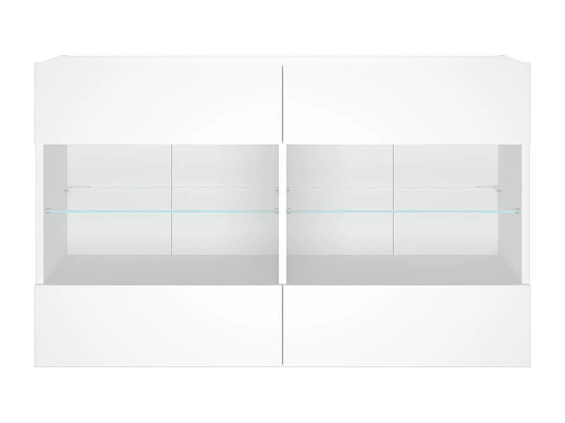 Berkfield TV Wall Cabinet with LED Lights White 98.5x30x60.5 cm