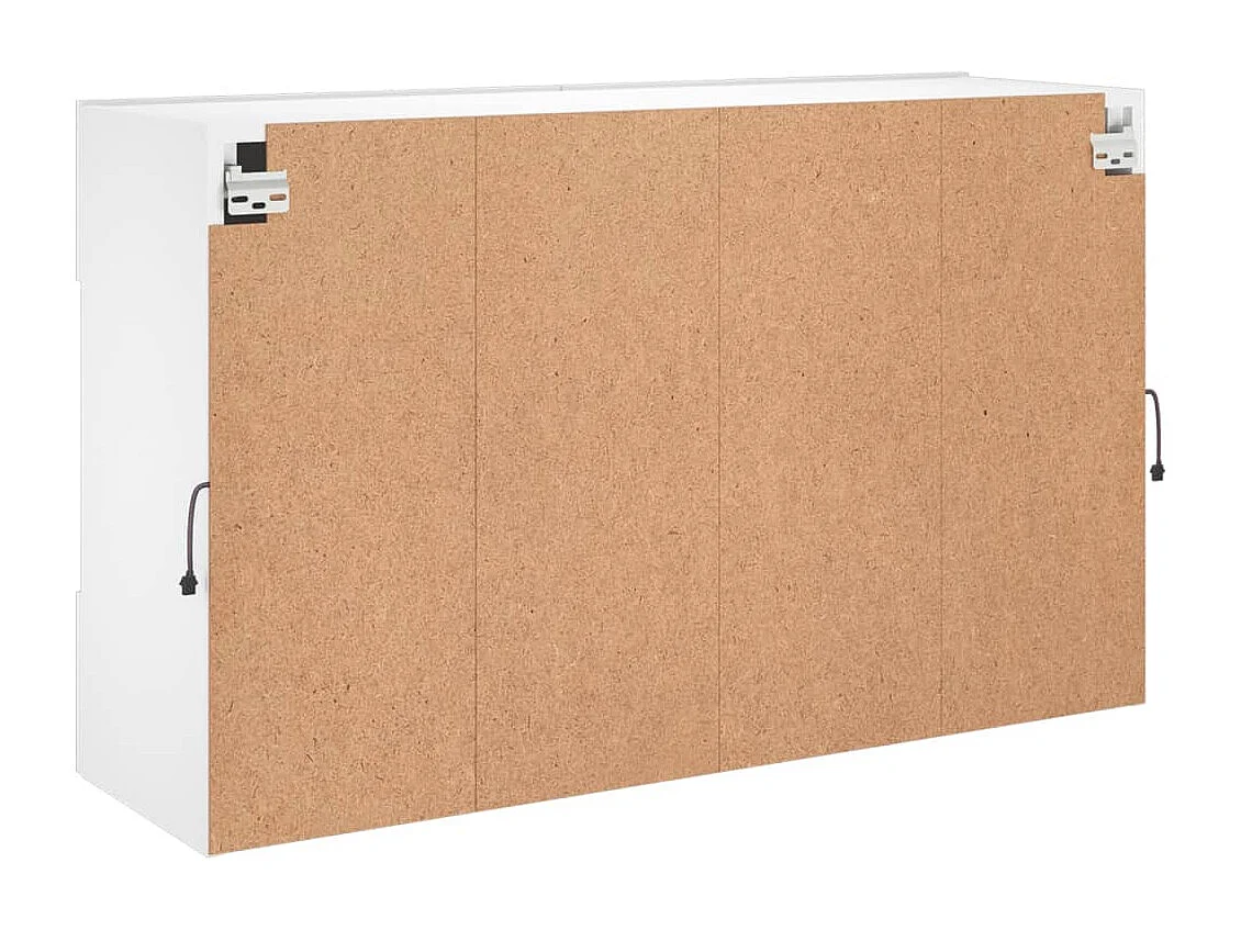 Berkfield TV Wall Cabinet with LED Lights White 98.5x30x60.5 cm