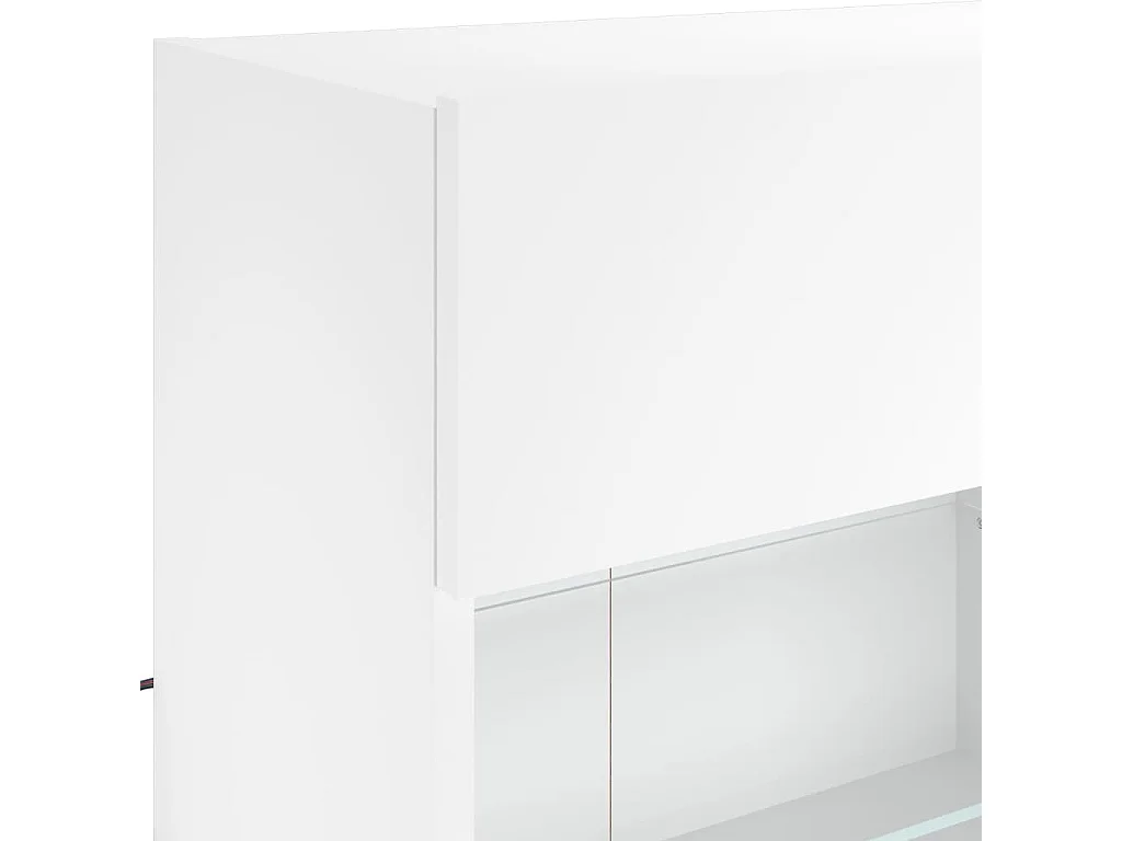 Berkfield TV Wall Cabinet with LED Lights White 98.5x30x60.5 cm