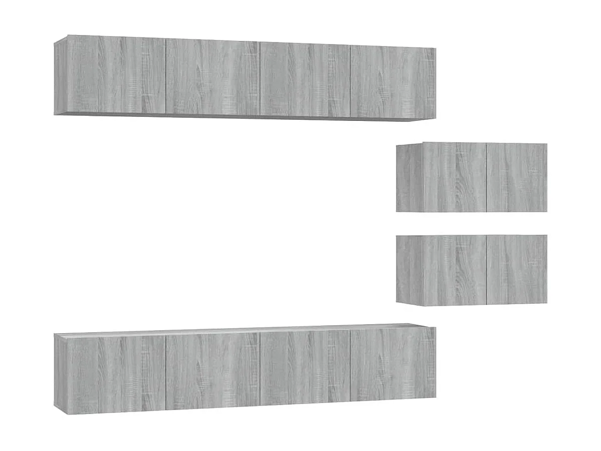 Berkfield 4 Piece TV Cabinet Set Grey Sonoma Engineered Wood