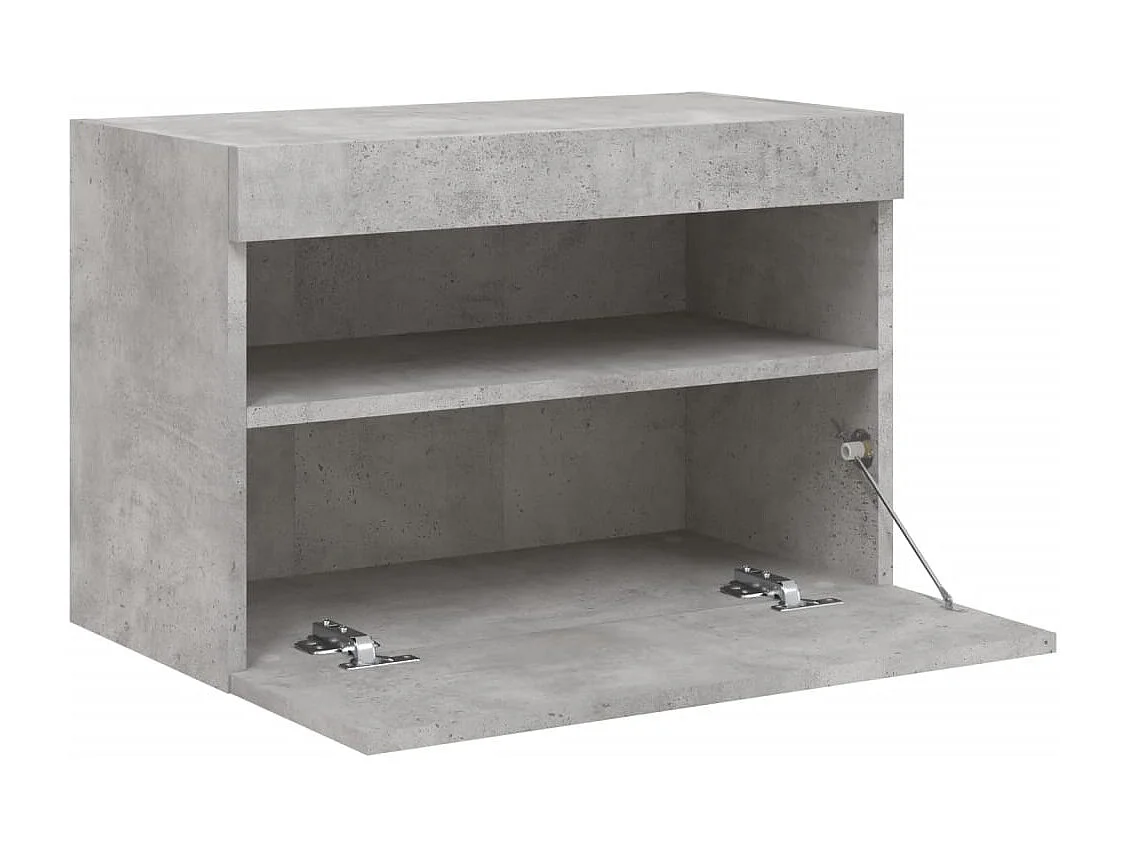 Berkfield TV Wall Cabinet with LED Lights Concrete Grey 60x30x40 cm