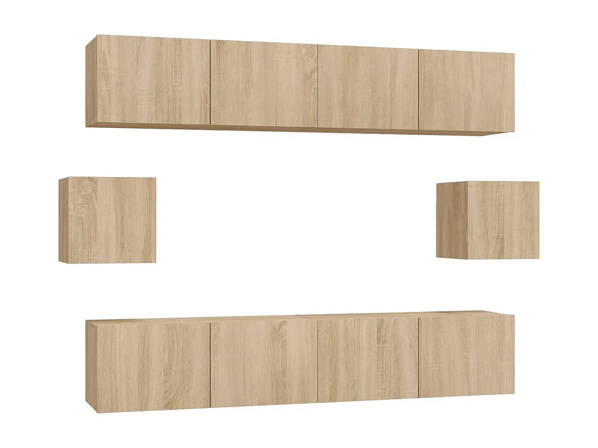 Berkfield 6 Piece TV Cabinet Set Sonoma Oak Engineered Wood