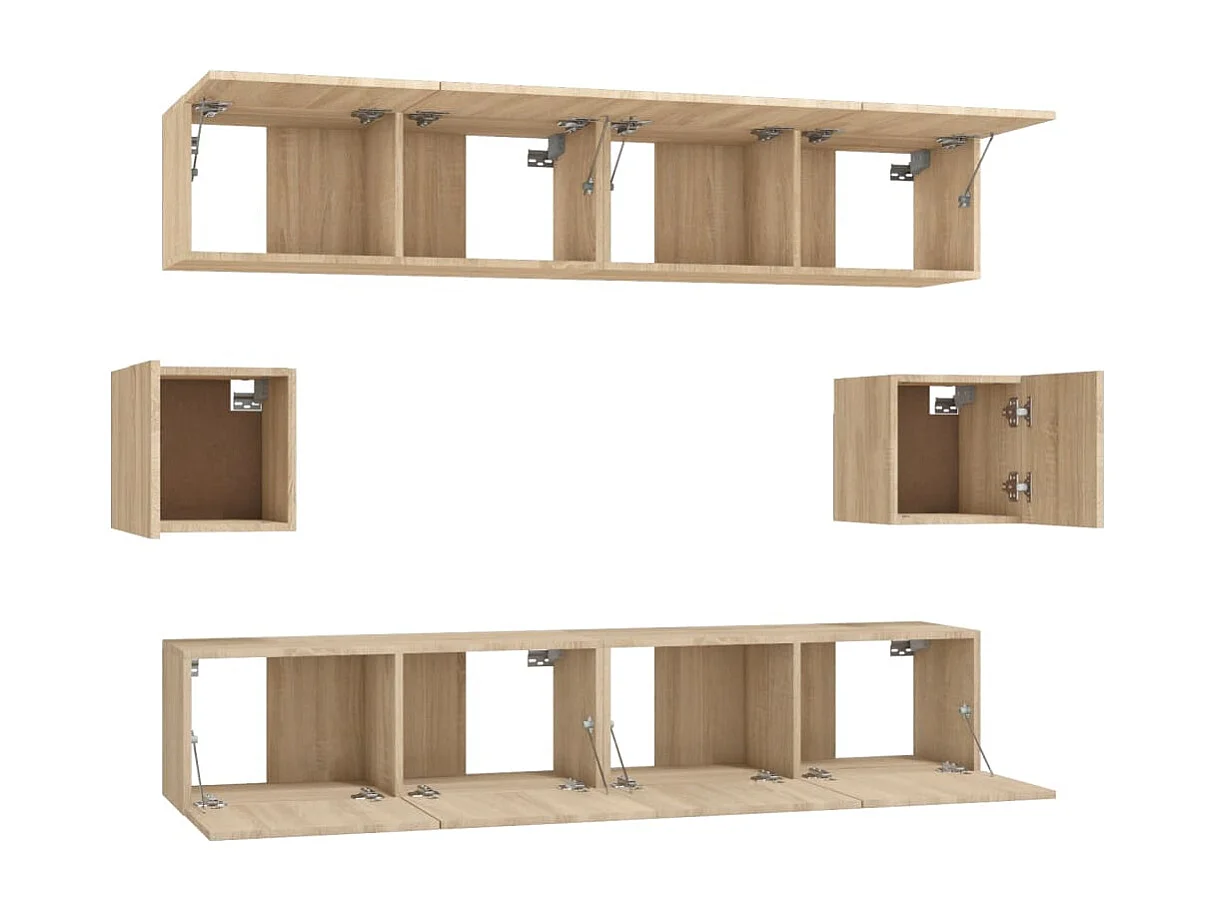 Berkfield 6 Piece TV Cabinet Set Sonoma Oak Engineered Wood