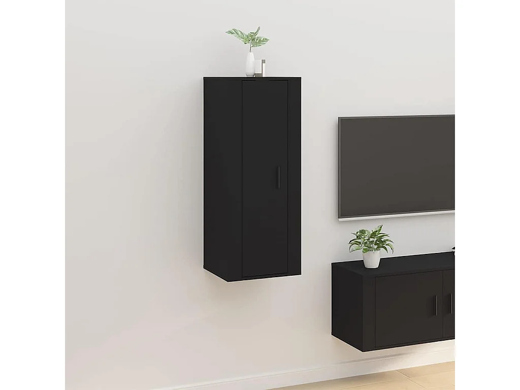 Berkfield Wall Mounted TV Cabinet Black 40x34,5x100 cm