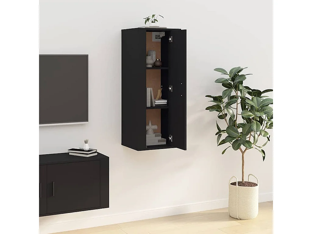 Berkfield Wall Mounted TV Cabinet Black 40x34,5x100 cm
