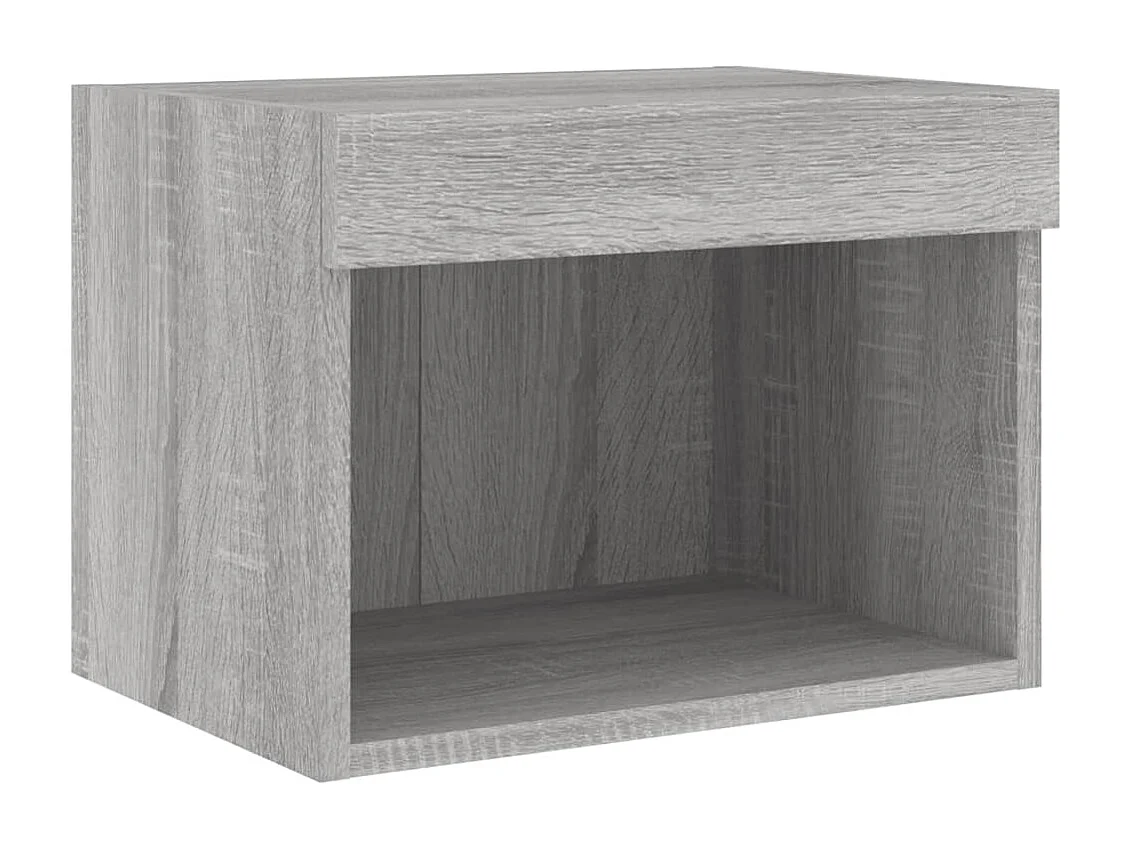 Berkfield Bedside Cabinet with LED Lights Wall-mounted Grey Sonoma