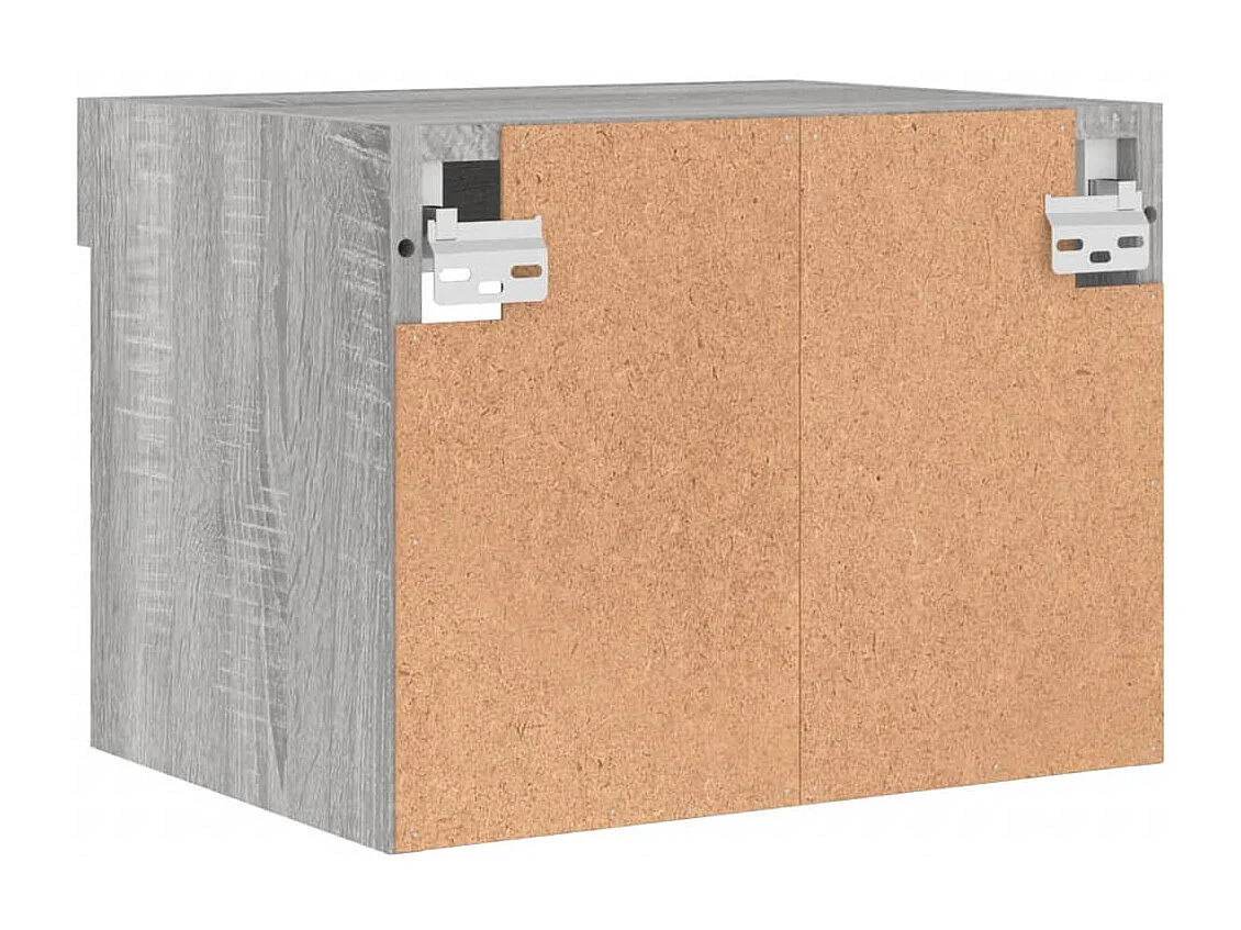 Berkfield Bedside Cabinet with LED Lights Wall-mounted Grey Sonoma