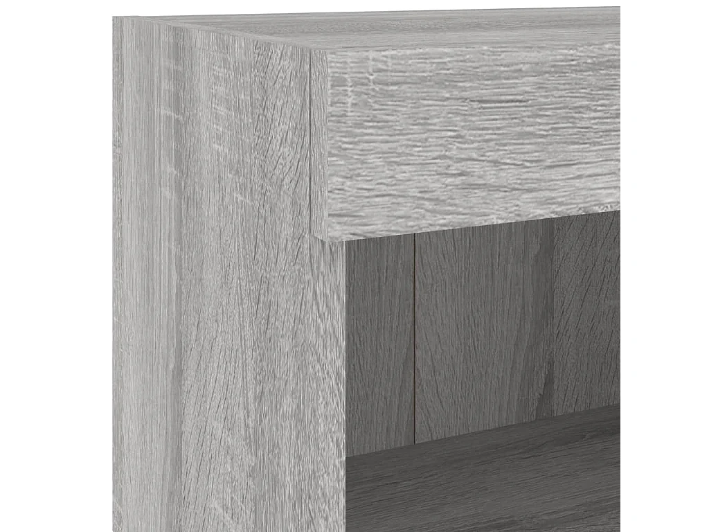 Berkfield Bedside Cabinet with LED Lights Wall-mounted Grey Sonoma