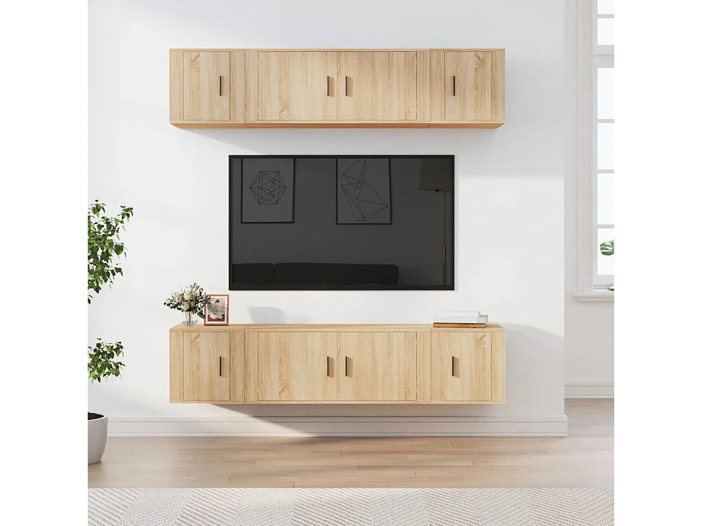 Berkfield 6 Piece TV Cabinet Set Sonoma Oak Engineered Wood