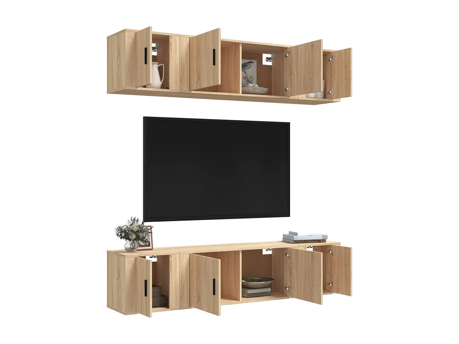 Berkfield 6 Piece TV Cabinet Set Sonoma Oak Engineered Wood