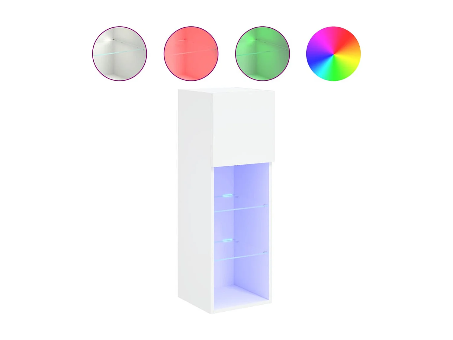 Berkfield TV Cabinet with LED Lights White 30.5x30x90 cm