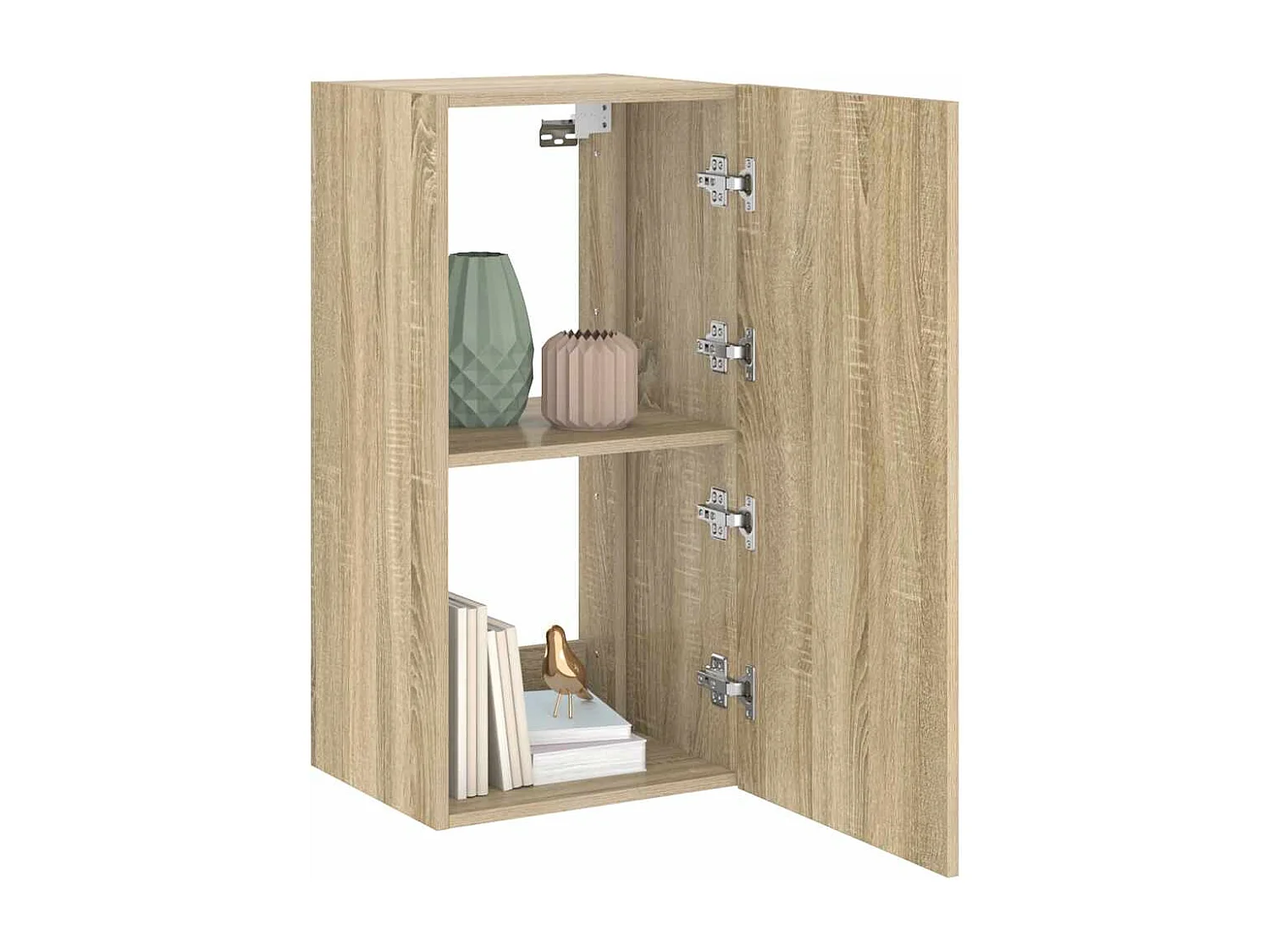 Berkfield TV Wall Cabinet with LED Lights Sonoma Oak 40.5x35x80 cm