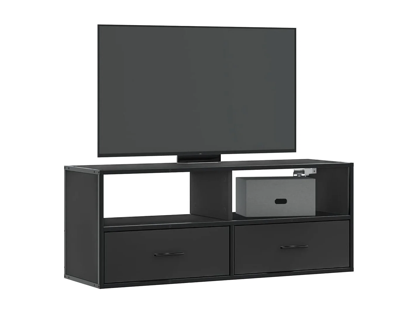 Berkfield TV Cabinet Black 100x31x39.5 cm Engineered Wood and Metal