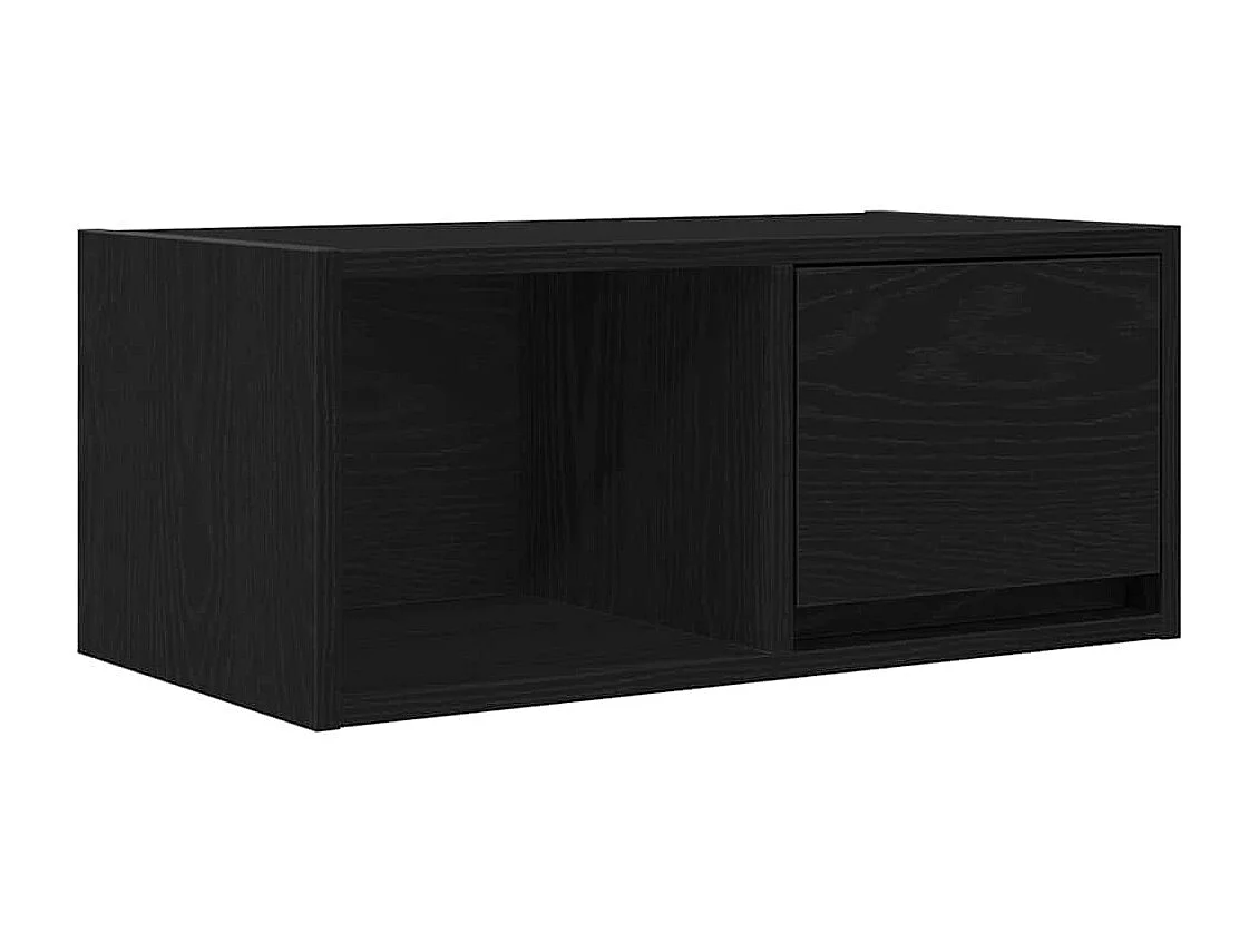 Berkfield TV Cabinet Black Oak 60x31x25.5 cm Engineered Wood