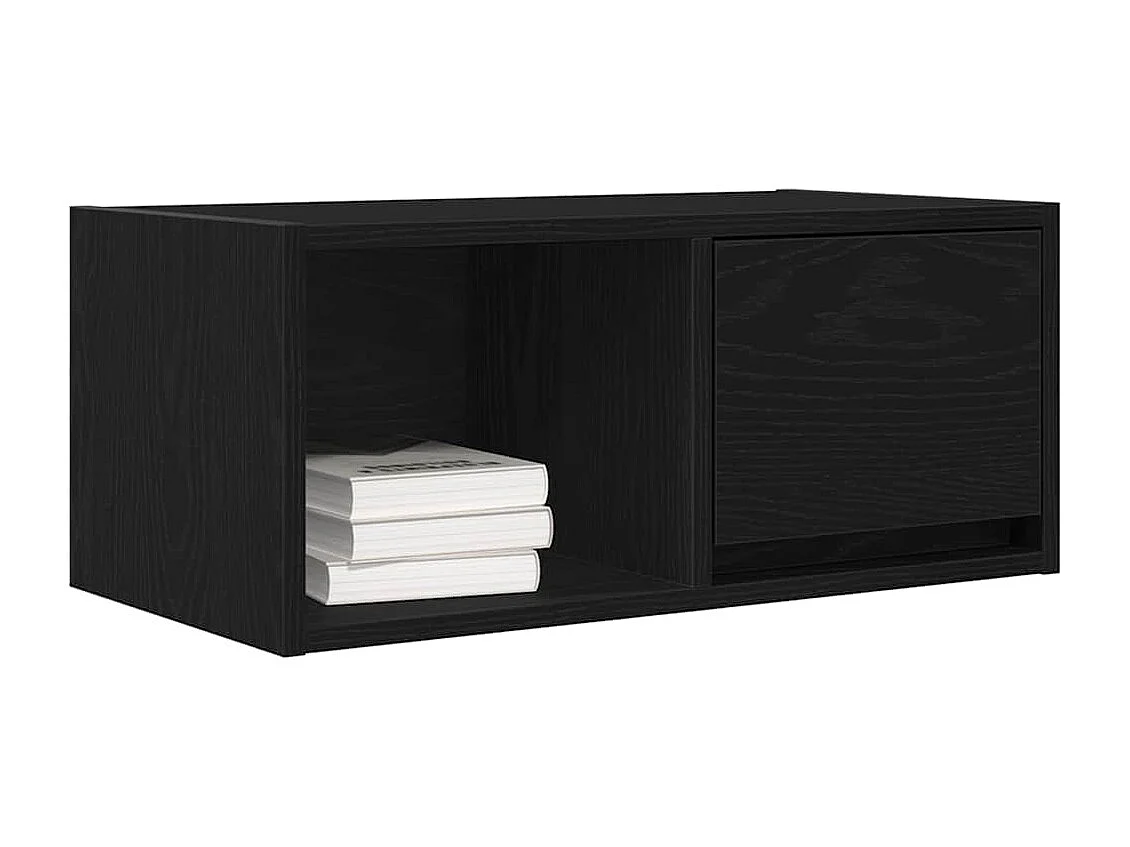 Berkfield TV Cabinet Black Oak 60x31x25.5 cm Engineered Wood