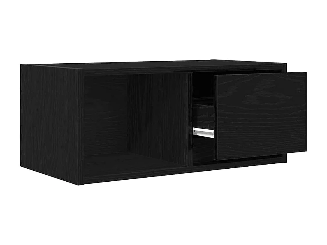 Berkfield TV Cabinet Black Oak 60x31x25.5 cm Engineered Wood
