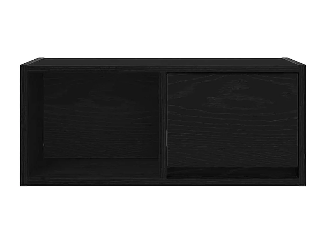 Berkfield TV Cabinet Black Oak 60x31x25.5 cm Engineered Wood