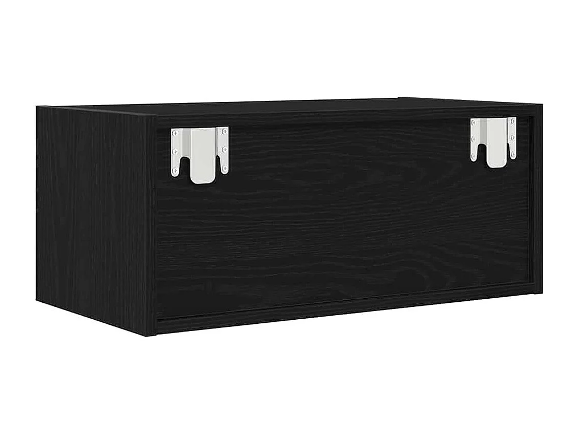 Berkfield TV Cabinet Black Oak 60x31x25.5 cm Engineered Wood