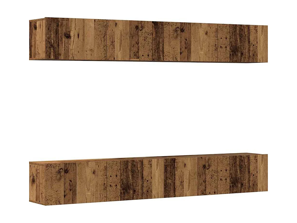 Berkfield Wall Mounted TV Cabinets 4 pcs Old Wood 100x30x30 cm