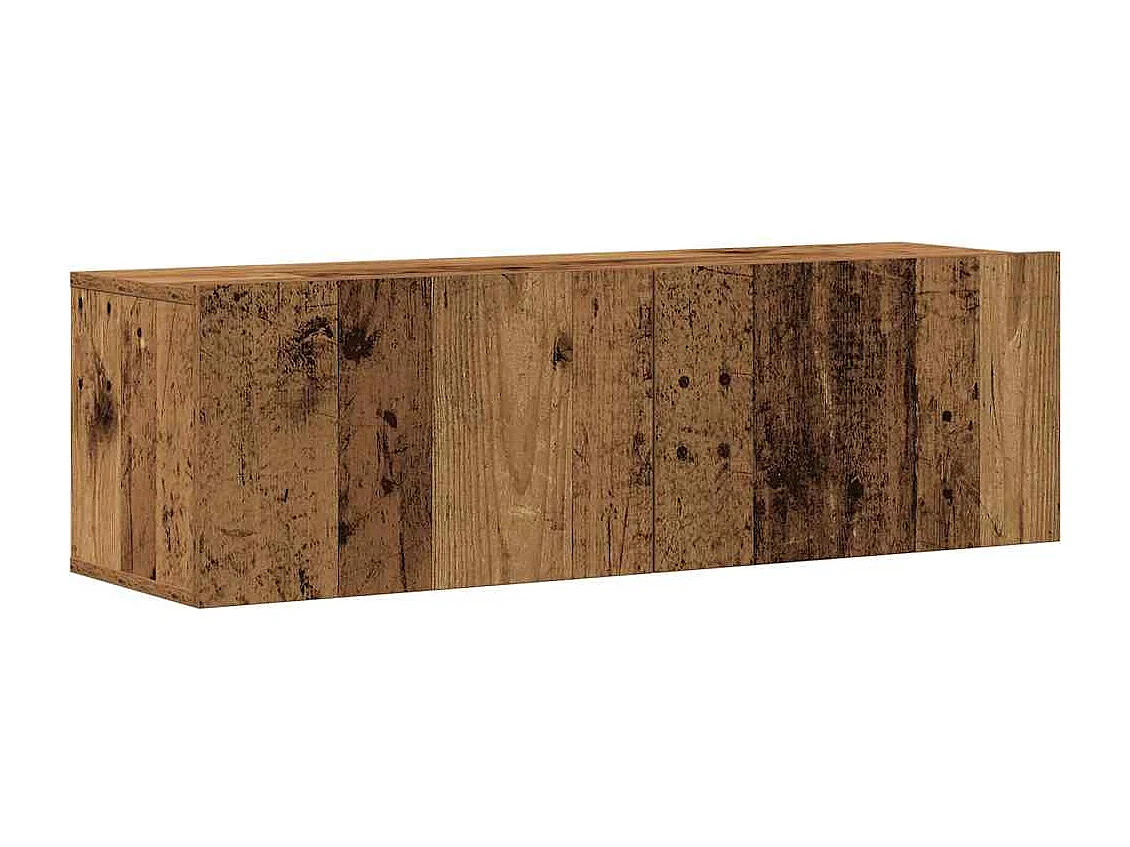 Berkfield Wall Mounted TV Cabinets 4 pcs Old Wood 100x30x30 cm