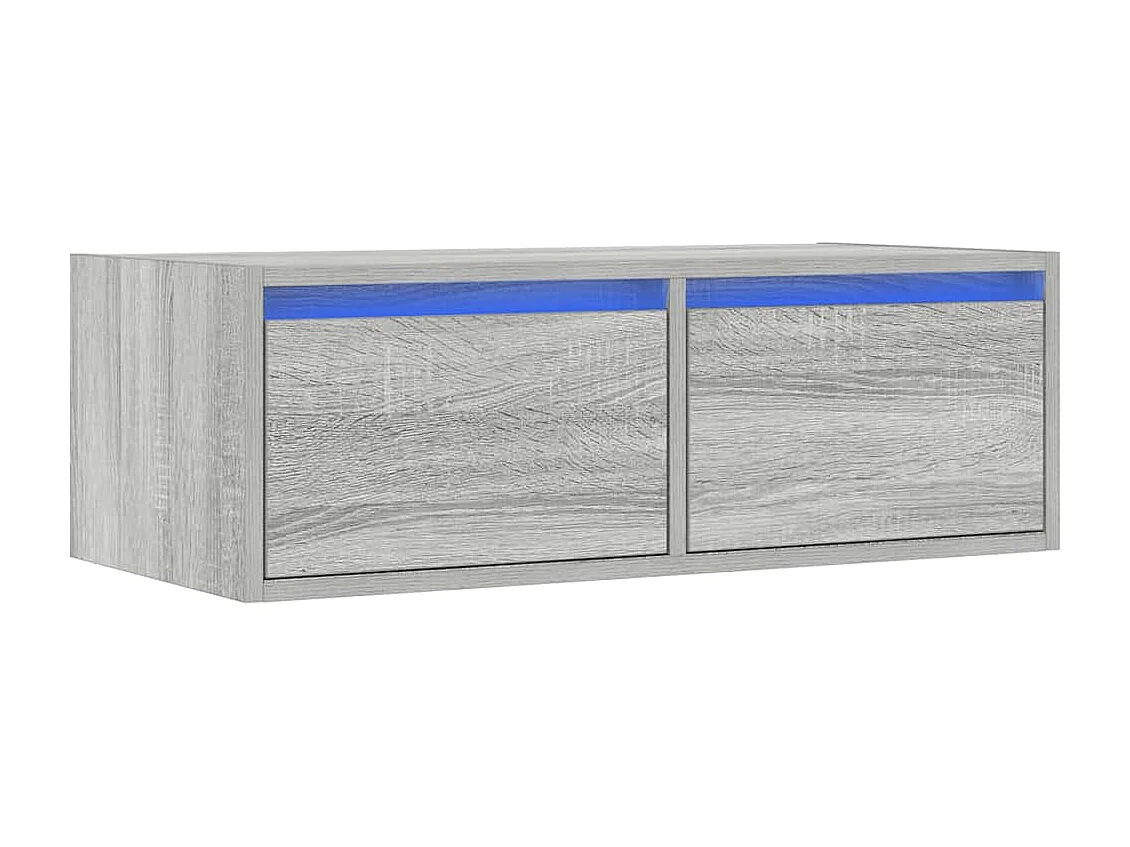 Berkfield TV Cabinet with LED Lights Grey Sonoma 75x35.5x25 cm