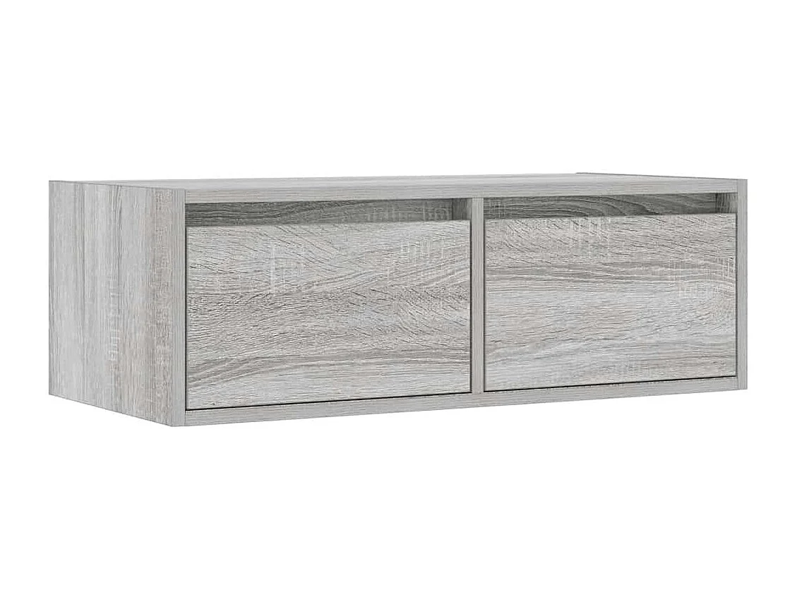 Berkfield TV Cabinet with LED Lights Grey Sonoma 75x35.5x25 cm