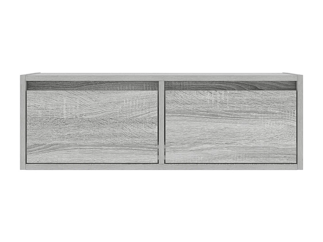 Berkfield TV Cabinet with LED Lights Grey Sonoma 75x35.5x25 cm