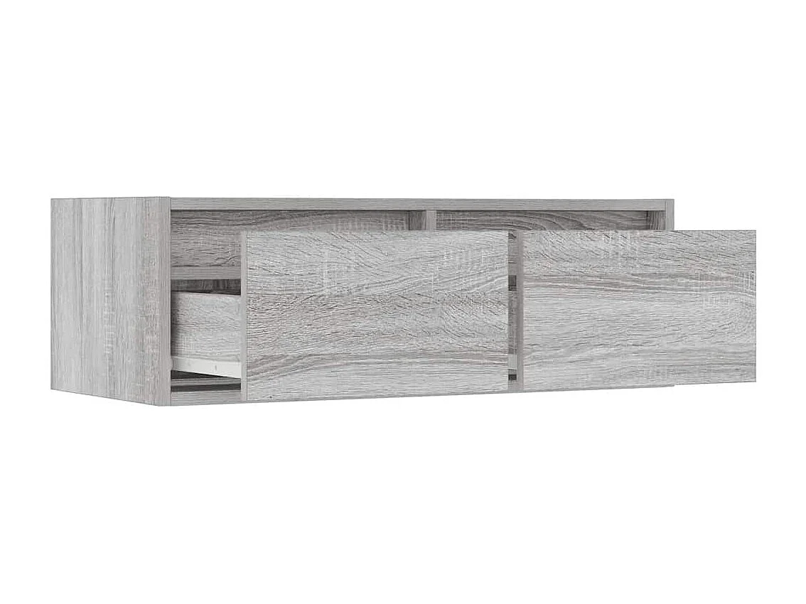 Berkfield TV Cabinet with LED Lights Grey Sonoma 75x35.5x25 cm