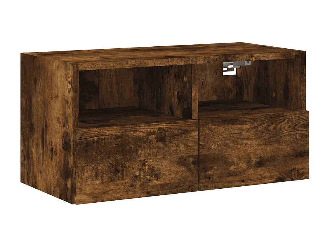 Berkfield TV Wall Cabinet Smoked Oak 60x30x30 cm Engineered Wood