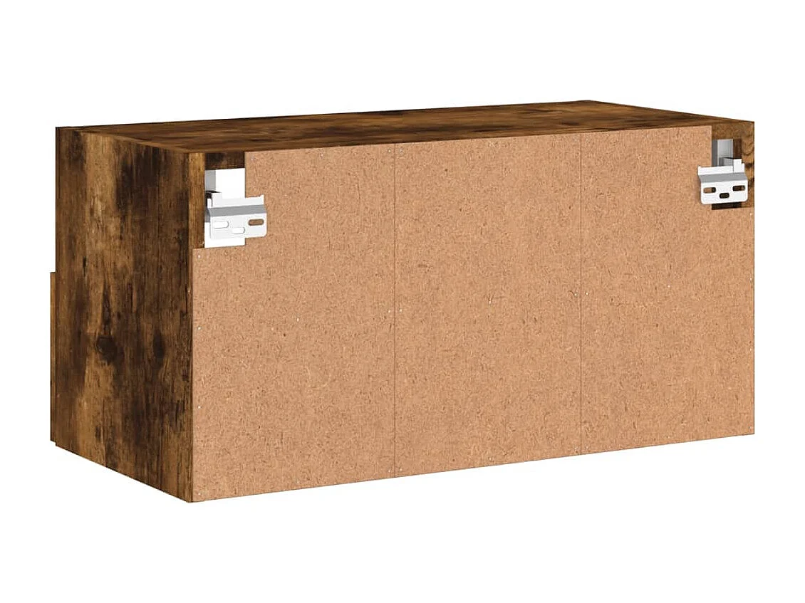 Berkfield TV Wall Cabinet Smoked Oak 60x30x30 cm Engineered Wood