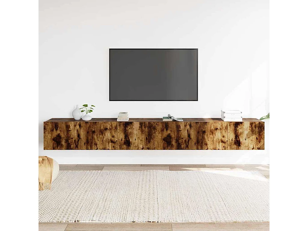 Berkfield 3 Piece TV Cabinet Set Smoked Oak Engineered Wood