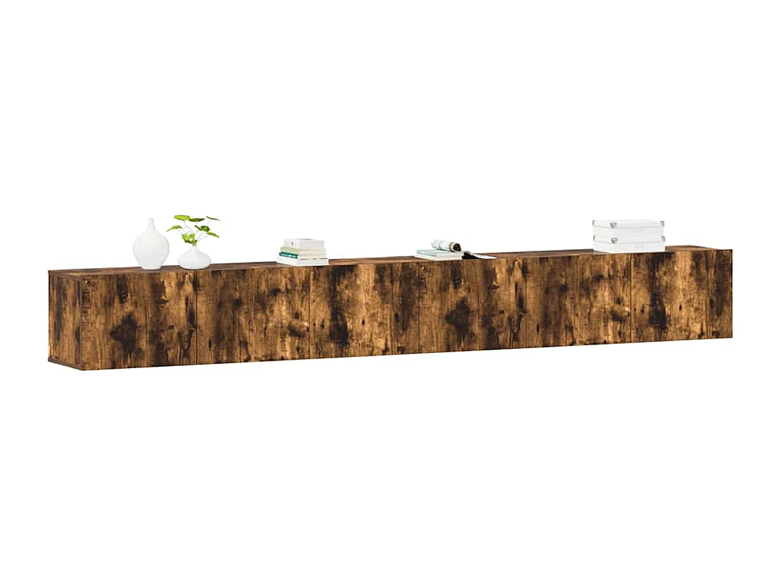 Berkfield 3 Piece TV Cabinet Set Smoked Oak Engineered Wood