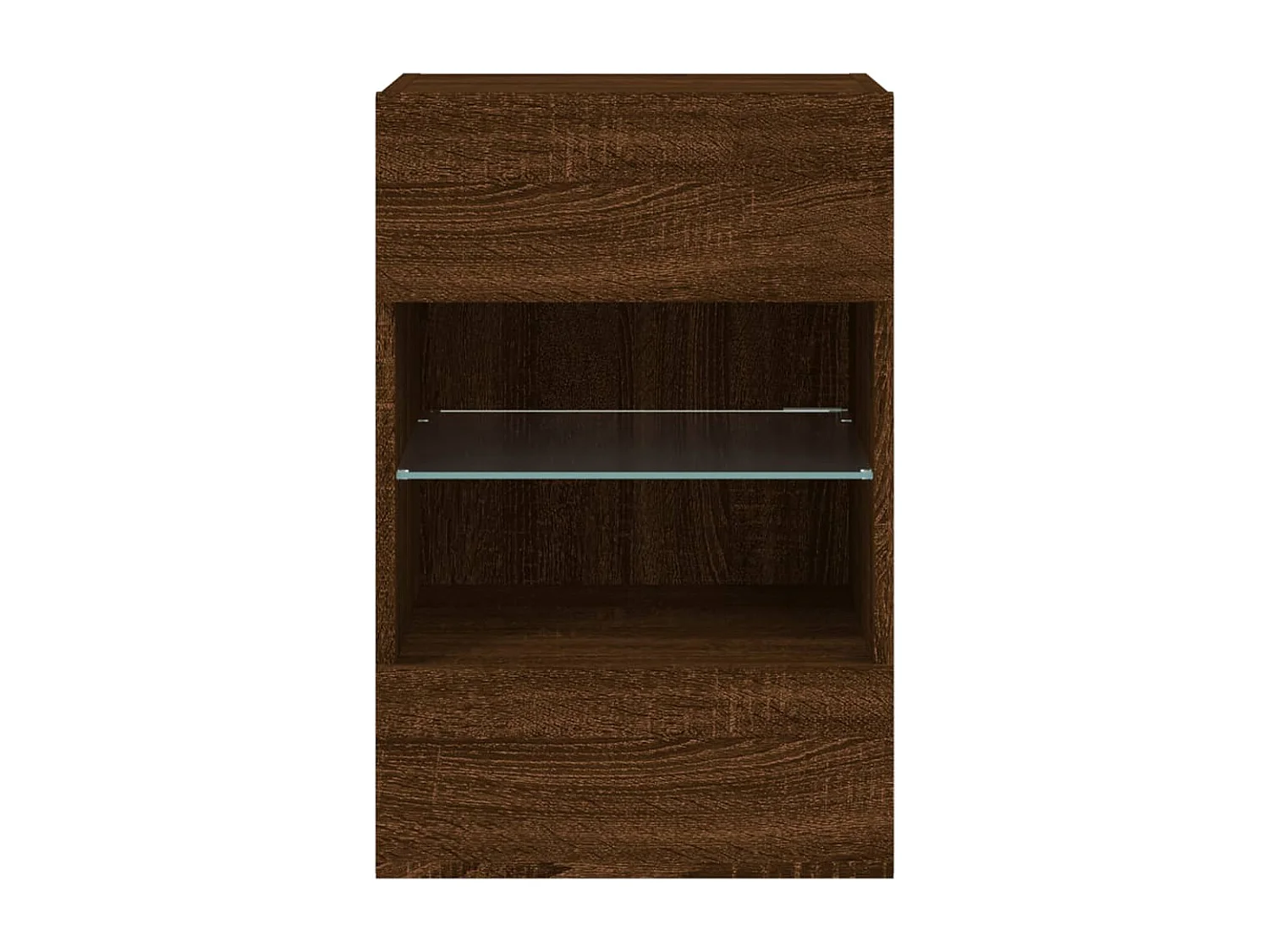 Berkfield TV Wall Cabinet with LED Lights Brown Oak 40x30x60.5 cm