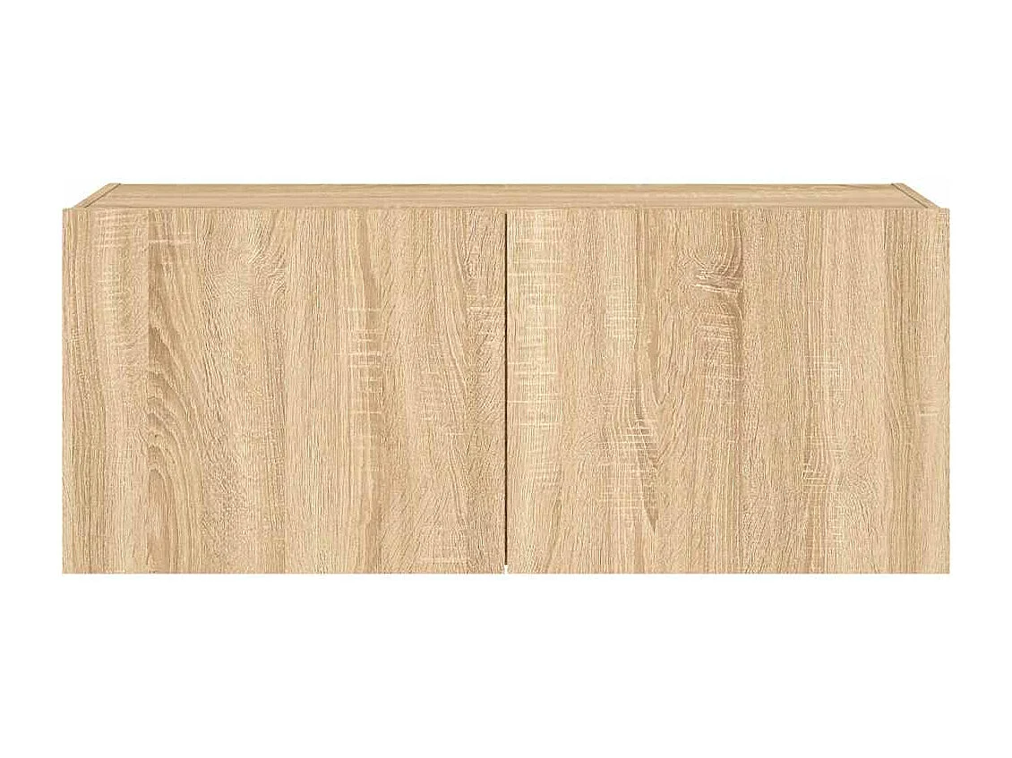 Berkfield TV Wall Cabinet with LED Lights Sonoma Oak 100x35x41 cm