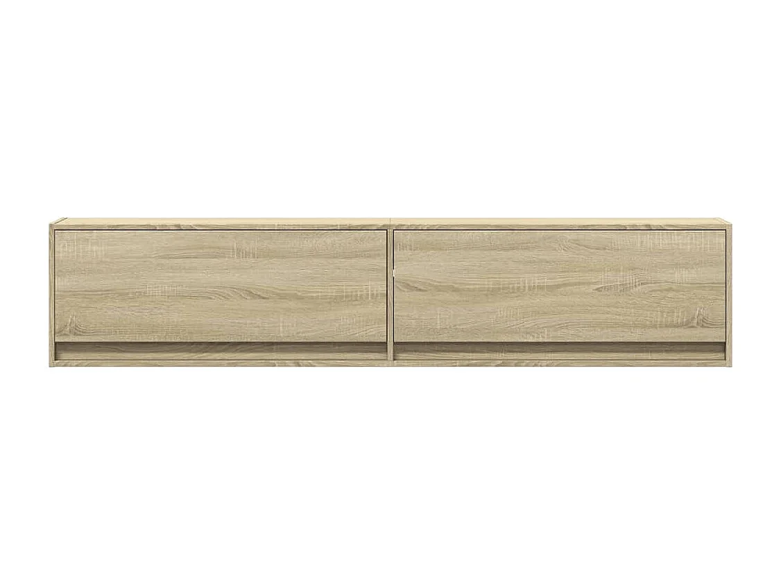 Berkfield TV Wall Cabinet with LED Sonoma Oak 180x31x38 cm