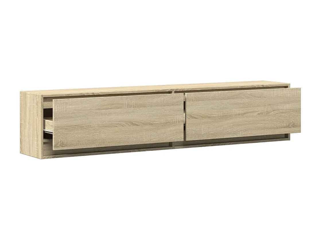 Berkfield TV Wall Cabinet with LED Sonoma Oak 180x31x38 cm