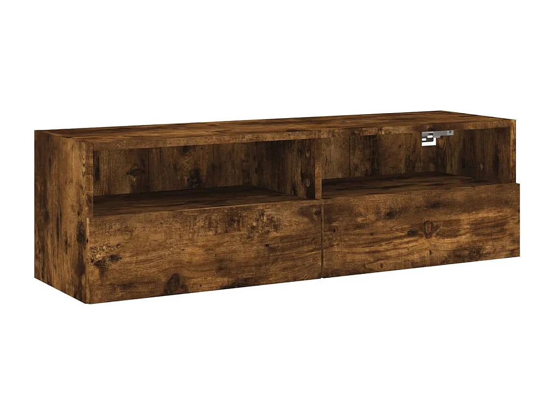 Berkfield TV Wall Cabinet Smoked Oak 100x30x30 cm Engineered Wood