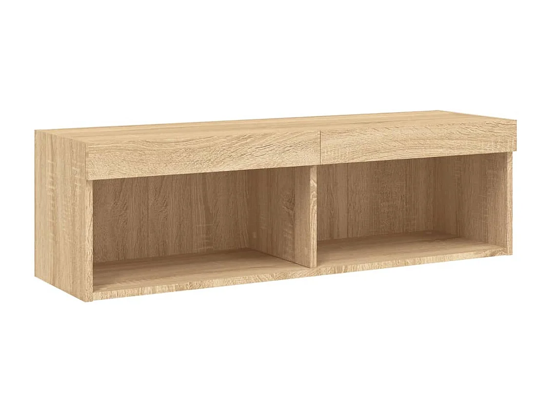 Berkfield TV Cabinet with LED Lights Sonoma Oak 100x30x30 cm
