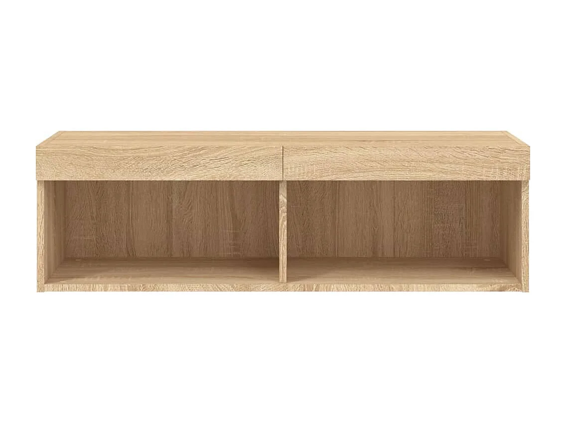 Berkfield TV Cabinet with LED Lights Sonoma Oak 100x30x30 cm