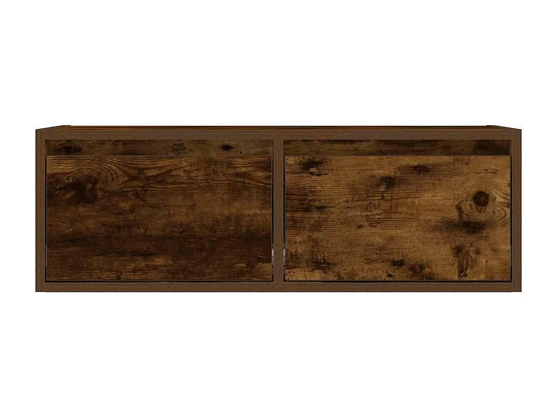 Berkfield TV Cabinet with LED Lights Smoked Oak 75x35.5x25 cm