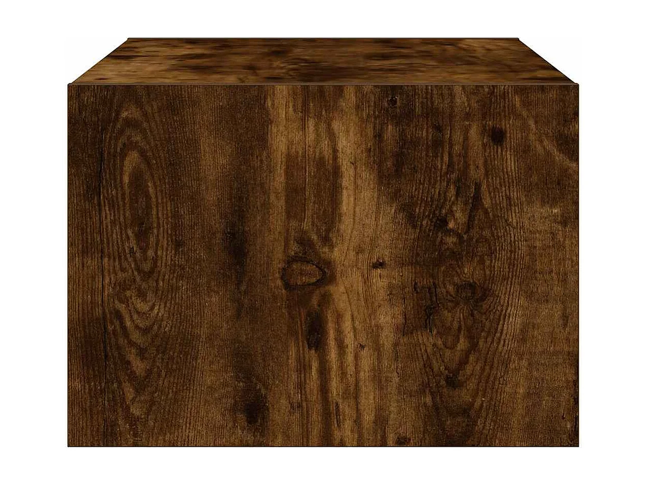 Berkfield TV Cabinet with LED Lights Smoked Oak 75x35.5x25 cm