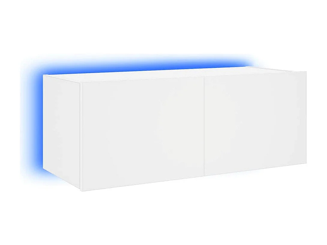 Berkfield TV Wall Cabinet with LED Lights White 80x35x31 cm