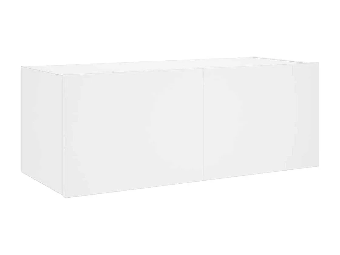 Berkfield TV Wall Cabinet with LED Lights White 80x35x31 cm