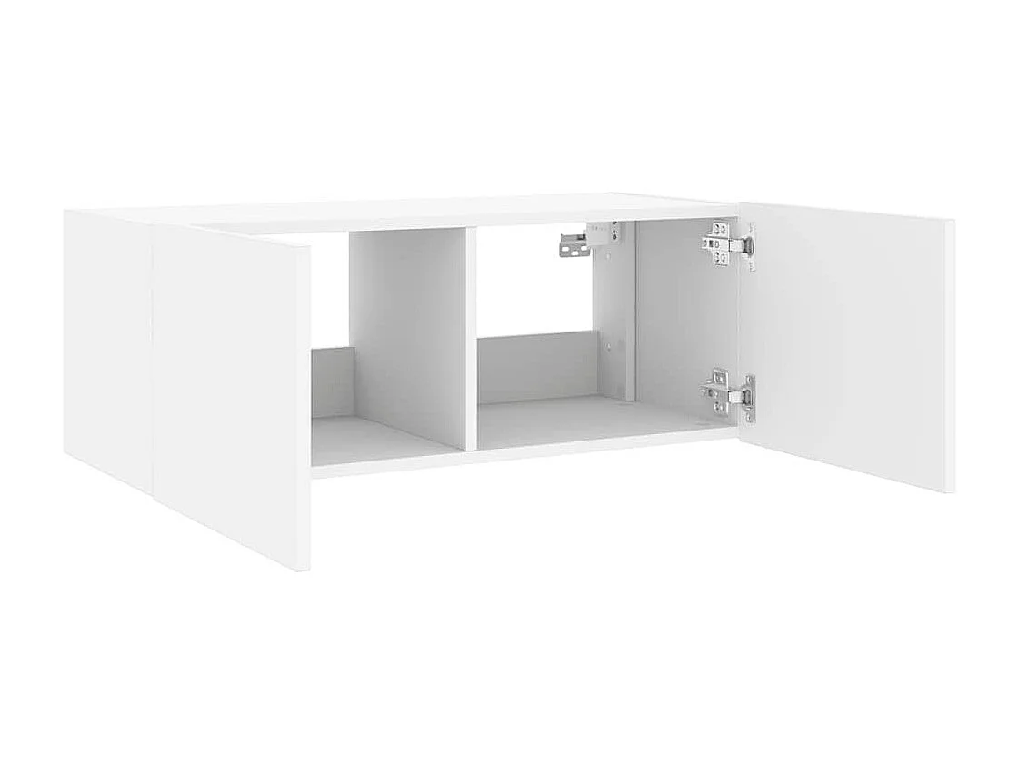 Berkfield TV Wall Cabinet with LED Lights White 80x35x31 cm